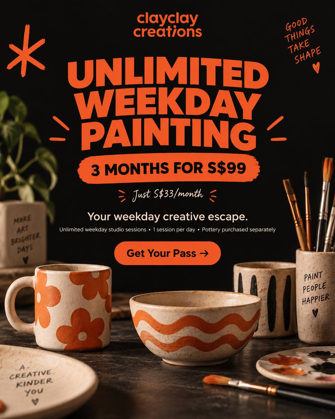 3 Months of Unlimited Weekday Painting